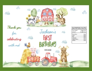 farm birthday chip bag F022: 1865149447
