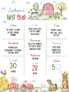 farm birthday milestone 18x24 F022: 1850955302