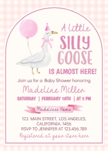silly goose baby shower invitation G006: 1873687053