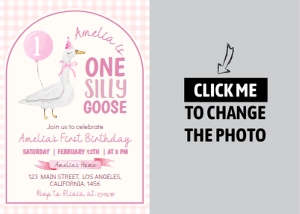 one silly goose photo invitation G006: 1849557300