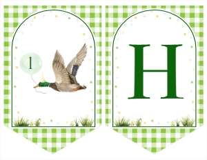 green one lucky duck birthday banner L007: 1871285501