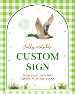 green one lucky duck birthday custom sign L007: 1871263657