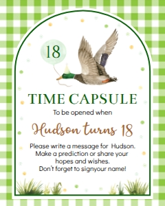 green one lucky duck birthday time capsule L007: 1857108572