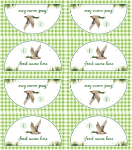 green one lucky duck birthday food tent card L007: 1871285501