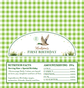 green one lucky duck birthday chocolate wrapper Hershey L007: 1871269749