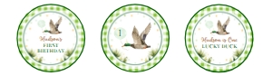 green one lucky duck birthday cupcake topper L007: 1869169365