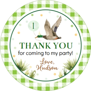 green one lucky duck birthday thank you favor L007: 1871270821