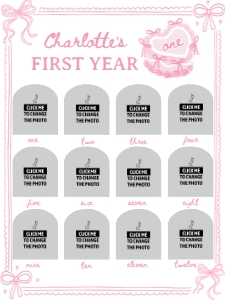 pink bow cake birthday photo collage 18x24 C014: 1869201449