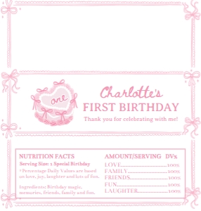pink bow cake birthday chocolate wrapper Hershey C014: 1855006916