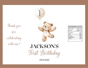 beary first birthday chip bag B022: 1858470968