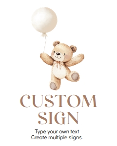 beary first birthday custom sign B022: 1872664823