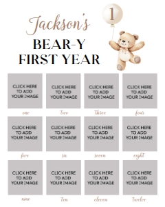 beary first birthday photo collage 16x20 B022: 1872664823