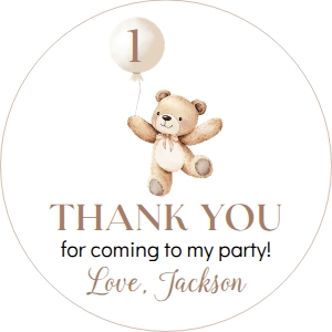 beary first birthday thank you favor B022: 1872664823