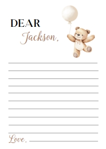 beary first birthday time capsule card B022: 1872664823