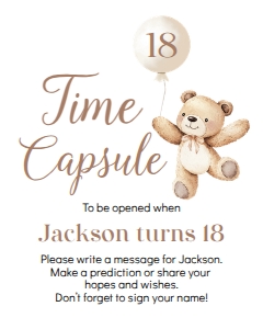 beary first birthday time capsule B022: 1872664823