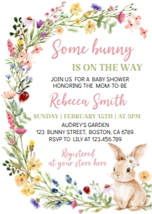 bunny baby shower invitation B023: 1881222029