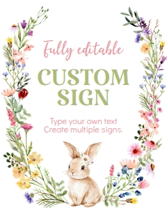 bunny birthday custom sign B023: 1867589408