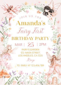 fairy birthday invitation F023: 4391812000