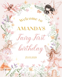 fairy birthday welcome sign F023: 1872814156