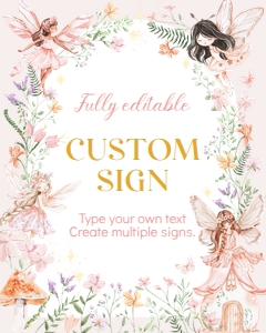 fairy birthday custom sign F023: 1887467027