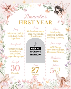 fairy birthday milestone poster 16x20 F023: 4419385500