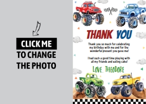 monster truck thank you card M012: 1876761334