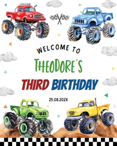 monster truck welcome sign M012: 1876762920