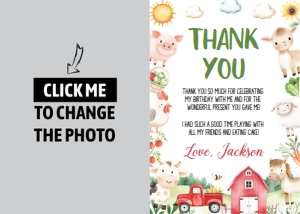 farm animal thank you card A011: 1898605369