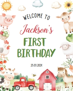 farm animal welcome sign A011: 1898605369