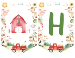 farm animal birthday banner A011: 1898605369