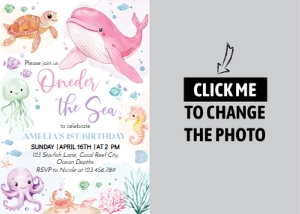 Oneder the sea photo invitation O014: 1902388857