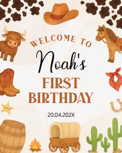 first rodeo birthday welcome sign C015: 1905998557