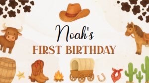first rodeo birthday gable box label C015: 1906019519