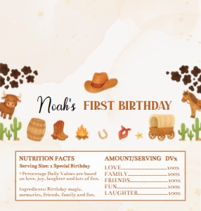 first rodeo birthday chocolate wrapper Heshey C015: 1906019519
