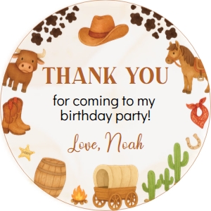first rodeo birthday thank you favor C015: 1906019519