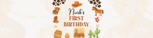 first rodeo birthday water bottle label C015: 1891839508