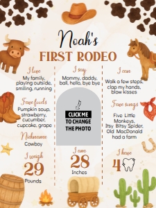 first rodeo birthday milestone poster 18x24 C015: 1906019519
