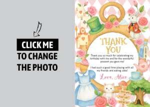 Alice Onederland Thank You Card A013: 4299068664