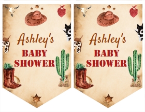 cowboy baby shower banner R007: 4456993374