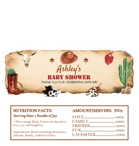 cowboy baby shower chocolate wrapper R007: 4456993374
