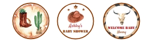 cowboy baby shower cupcake topper R007: 4456993374