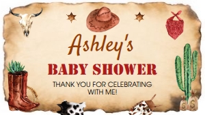 cowboy baby shower gable box label R007: 4456993374