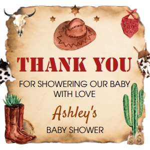cowboy baby shower favor tag R007: 4456993374