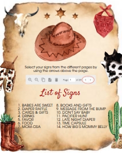 Cowboy Baby Shower Sign R007: 4456993374