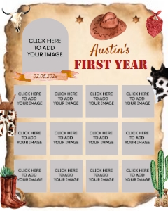 first rodeo birthday photo collage 16x20 R007: 19837