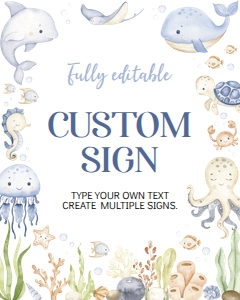 oneder the sea birthday custom sign O015: 4317719959