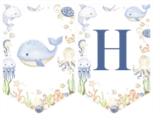 oneder the sea birthday banner O015: 4317719959
