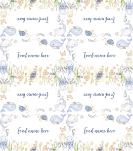 oneder the sea birthday food tent card O015: 4317719959