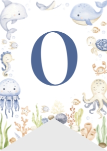 oneder the sea birthday highchair banner O015: 4317731684