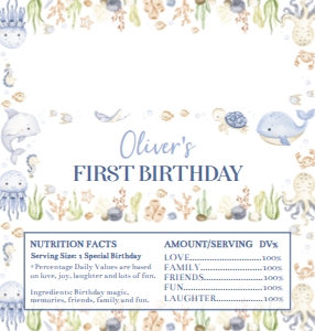 oneder the sea birthday chocolate wrapper Hershey O015: 4317731684